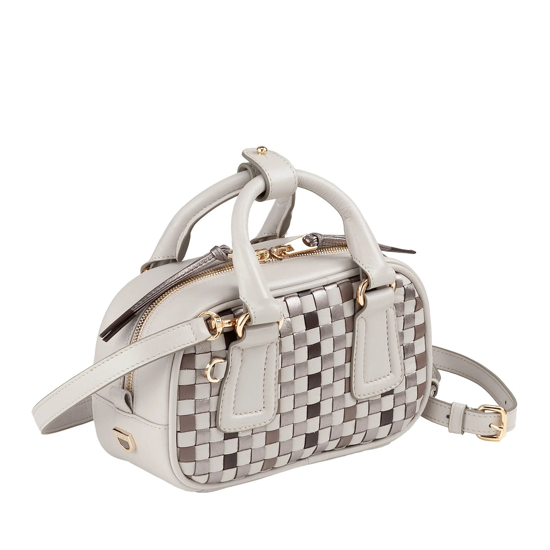 Mini bolsa feminina DUDU em couro tecido multicolorido - Bolsa pequena e elegante com alça de ombro e alças ajustáveis - Bolsa pequena e compacta