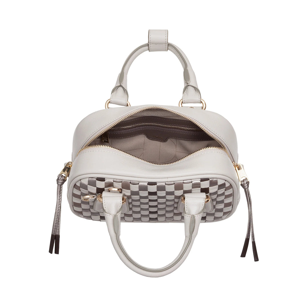 Mini bolsa feminina DUDU em couro tecido multicolorido - Bolsa pequena e elegante com alça de ombro e alças ajustáveis - Bolsa pequena e compacta