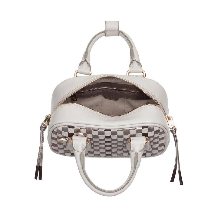 Mini bolsa feminina DUDU em couro tecido multicolorido - Bolsa pequena e elegante com alça de ombro e alças ajustáveis - Bolsa pequena e compacta