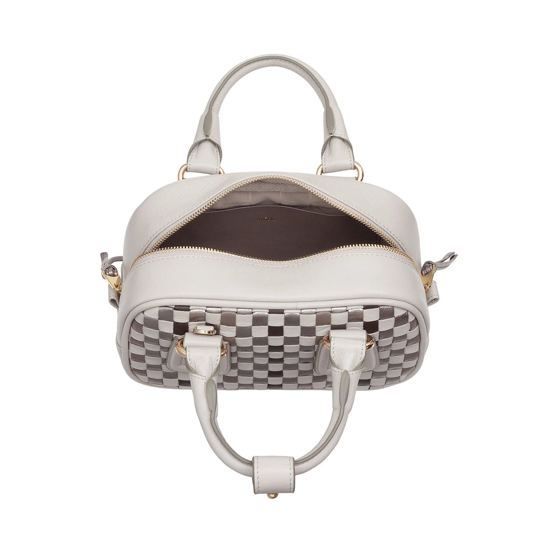 Mini bolsa feminina DUDU em couro tecido multicolorido - Bolsa pequena e elegante com alça de ombro e alças ajustáveis - Bolsa pequena e compacta