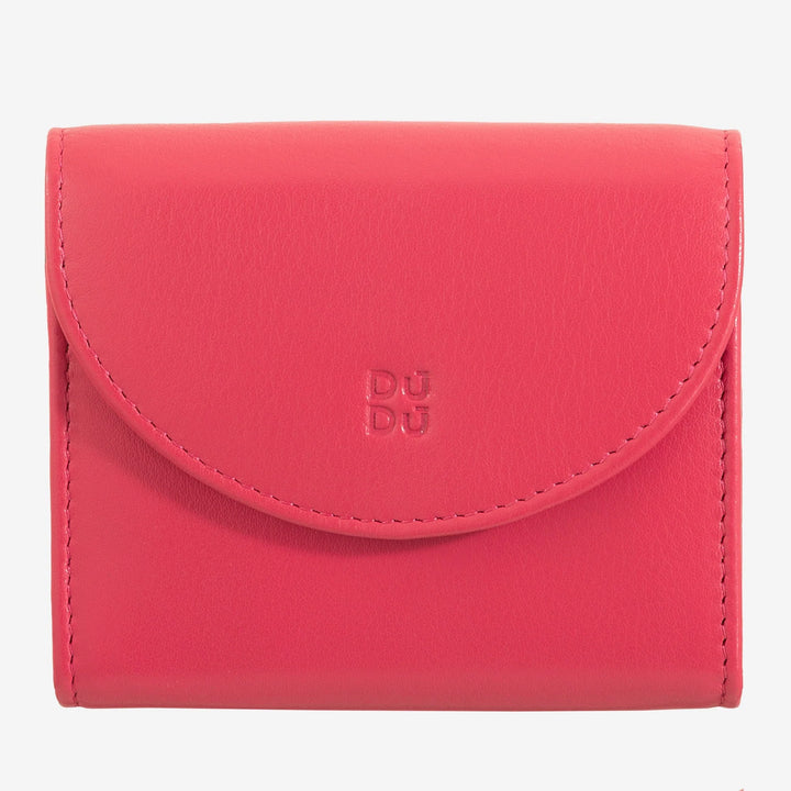 DUDU 미니 슬림 여성용 정품 가죽 지갑, 지퍼 동전 지갑, 버튼 클로저, 컴팩트 컬러 지갑