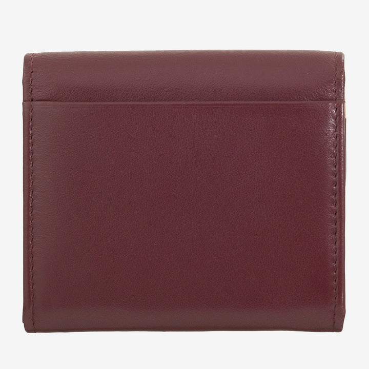 DUDU Cartera Mini Slim para Mujer de Piel Auténtica con Monedero con Cremallera, Cierre de Botón, Cartera Compacta de Color