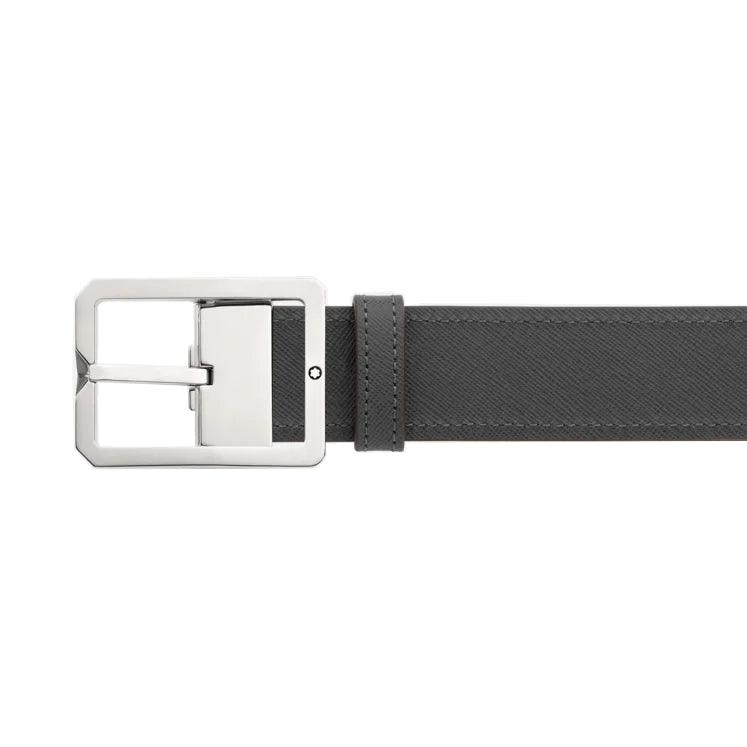 Montblanc cintura 35mm con fibbia rettangolare in pelle marrone/grigio reversibile misura regolabile 131164 - Capodagli 1937