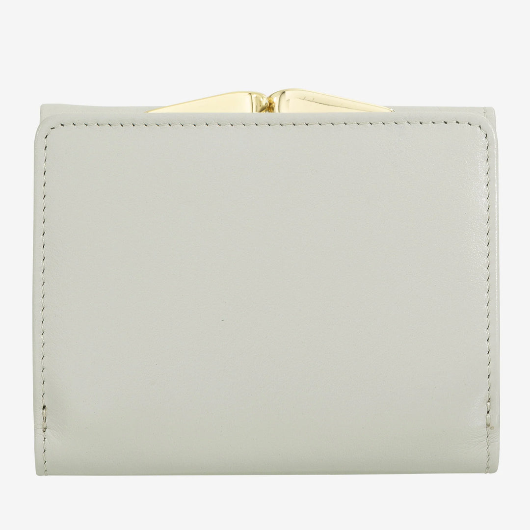 DUDU Kleine Damenbrieftasche aus RFID-Leder mit kompaktem Click-Clac-Münzfach und 6 Kartenfächern