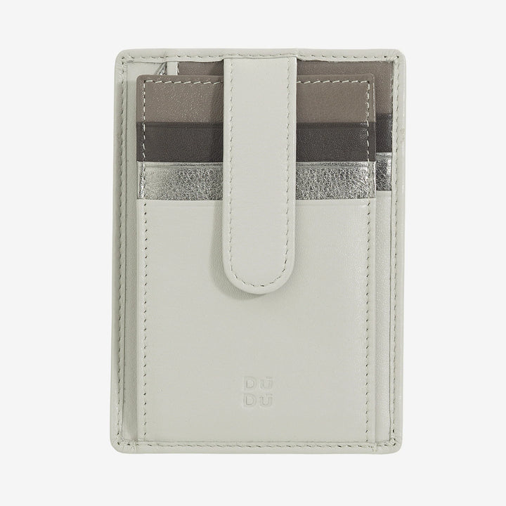 DUDU 슬림 멀티컬러 가죽 신용 카드 소지자(9개 슬롯 및 보안 잠금 장치 포함)