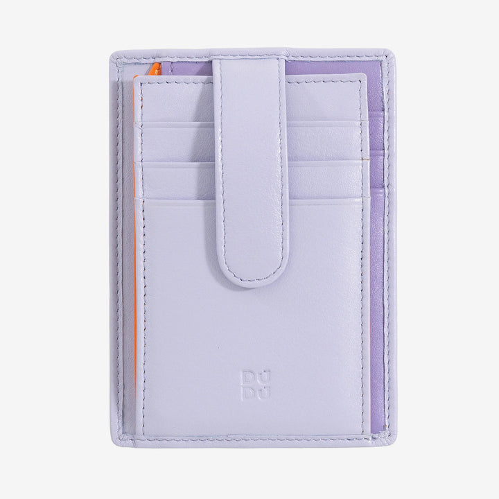 DUDU 슬림 멀티컬러 가죽 신용 카드 소지자(9개 슬롯 및 보안 잠금 장치 포함)