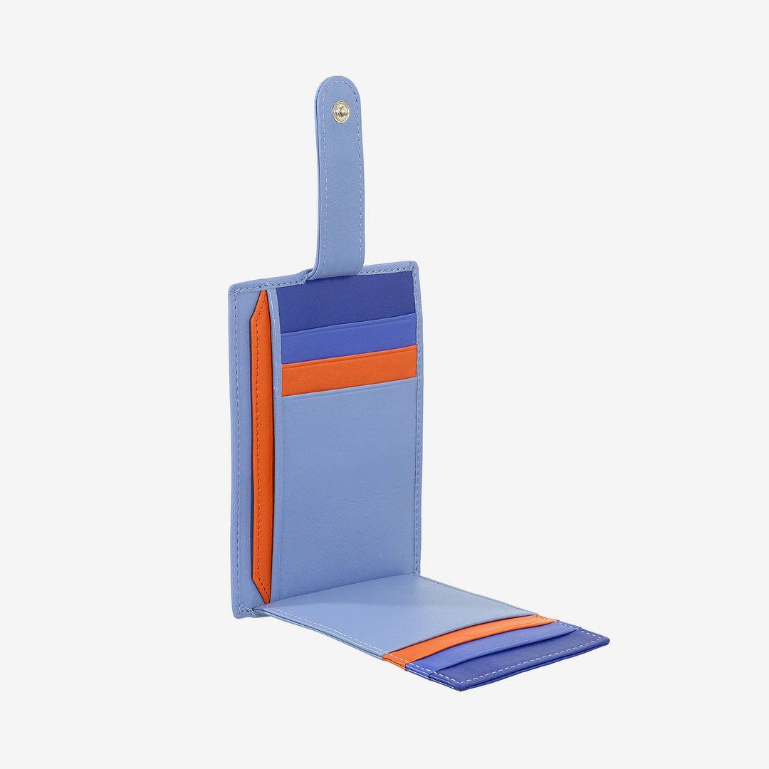 DUDU 슬림 멀티컬러 가죽 신용 카드 소지자(9개 슬롯 및 보안 잠금 장치 포함)