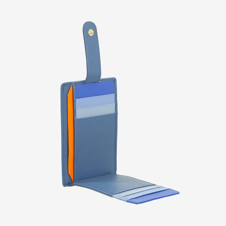 DUDU 슬림 멀티컬러 가죽 신용 카드 소지자(9개 슬롯 및 보안 잠금 장치 포함)