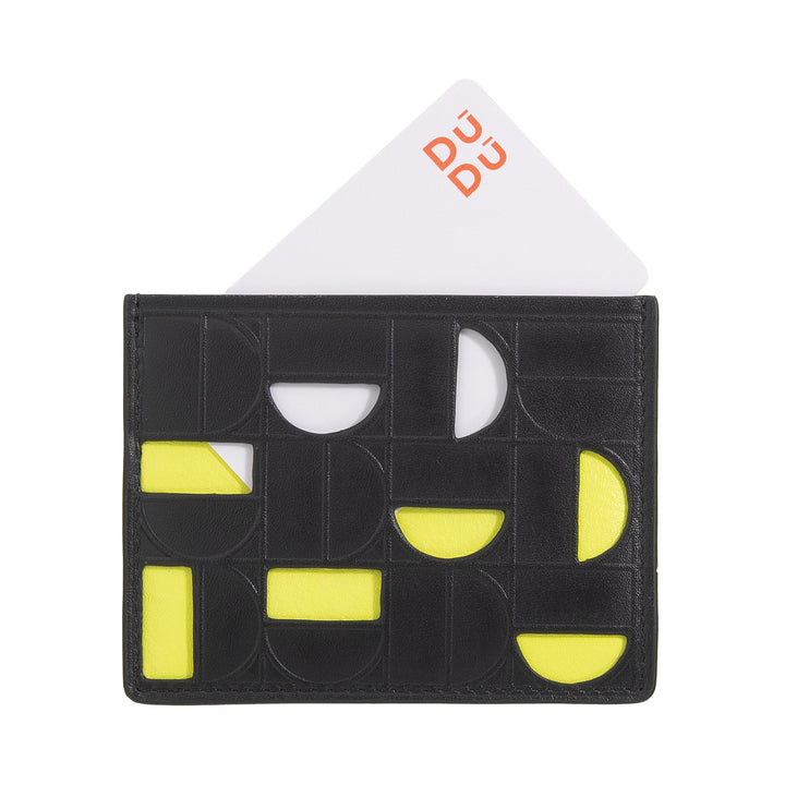 Dudu Card Card Mujer en cuero en cuero - Slim Slim Carter con diseño moderno y geométrico, compacto y elegante