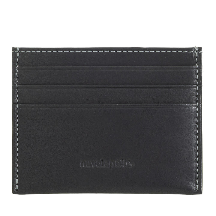 Small leather leather cloud leather holder - slim man holder men men thinly pocket -sized with pockets for cards business cards with compact design