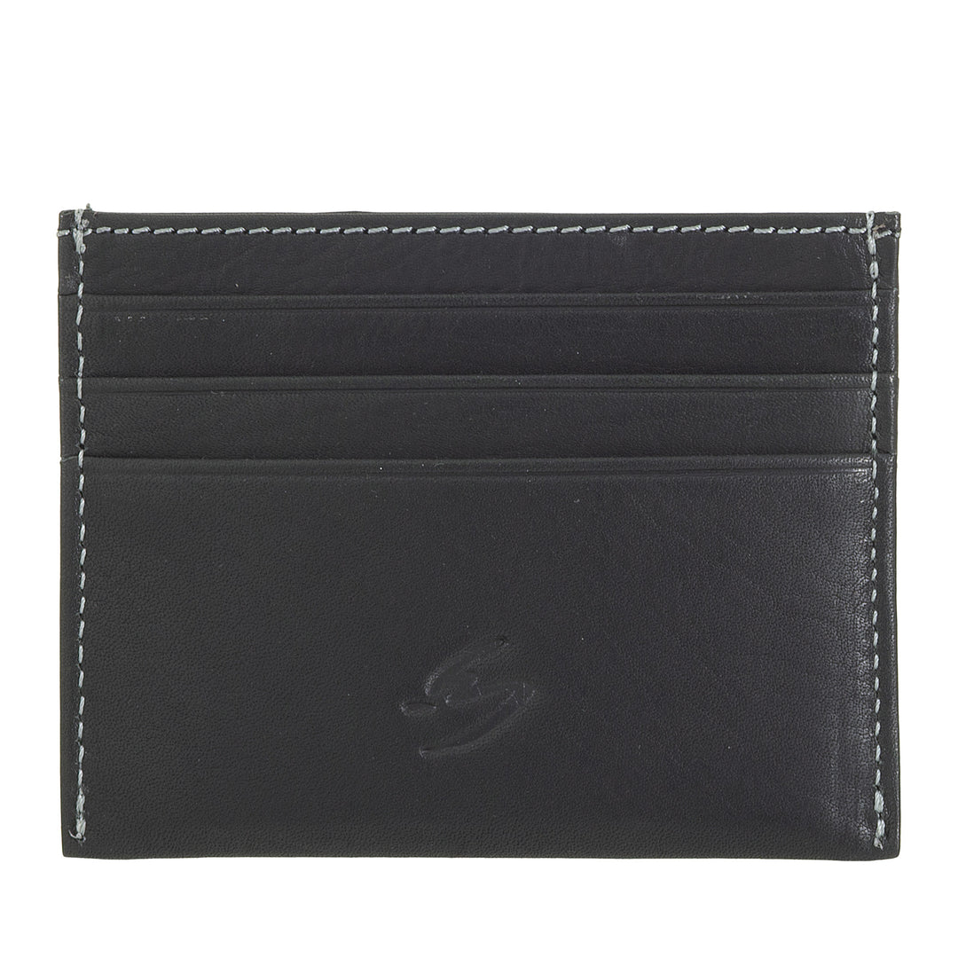 Small leather leather cloud leather holder - slim man holder men men thinly pocket -sized with pockets for cards business cards with compact design