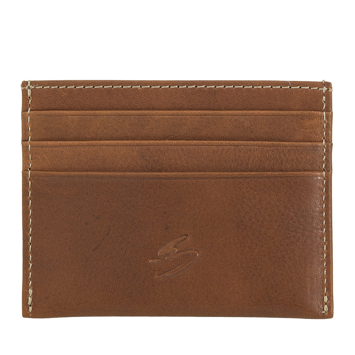 Small leather leather cloud leather holder - slim man holder men men thinly pocket -sized with pockets for cards business cards with compact design