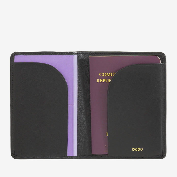 DUDU Étui porte-passeport en cuir de voyage avec protection RFID et porte-carte de crédit