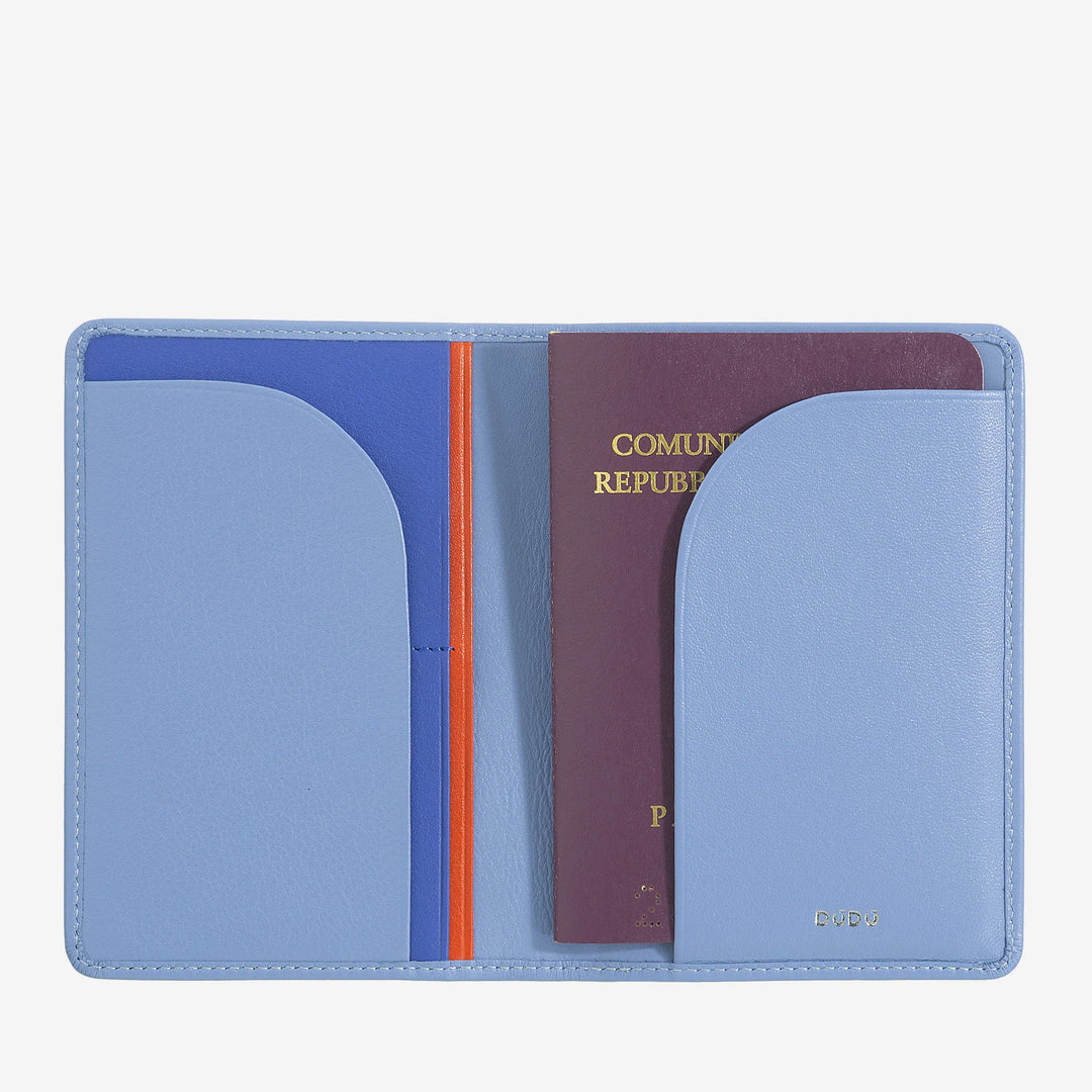 DUDU Étui porte-passeport en cuir de voyage avec protection RFID et porte-carte de crédit