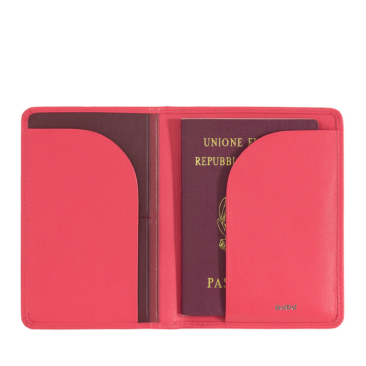 Dudu Case Porta Passport in Travel Leather s ochranou RFID a držitelem kreditní karty