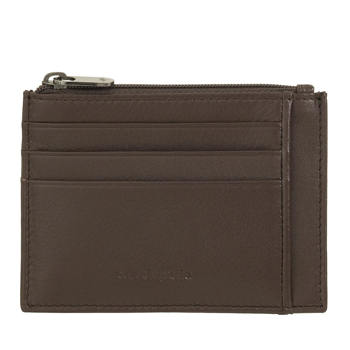 Θήκη πιστωτικής κάρτας Nuvola Pelle Sleeve Wallet Pocket σε Δερμάτινο - Λεπτό ανδρικό τσαντάκι νομισμάτων με φερμουάρ