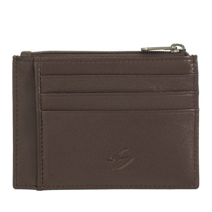 Θήκη πιστωτικής κάρτας Nuvola Pelle Sleeve Wallet Pocket σε Δερμάτινο - Λεπτό ανδρικό τσαντάκι νομισμάτων με φερμουάρ