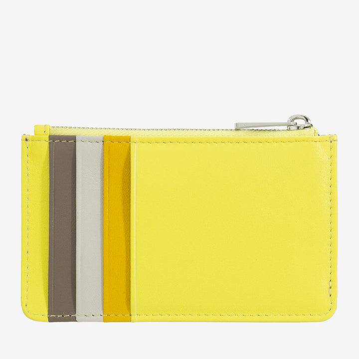 DUDU Porte-cartes de crédit en cuir pour hommes et femmes, petit portefeuille fin, 4 porte-cartes, avec fermeture à glissière