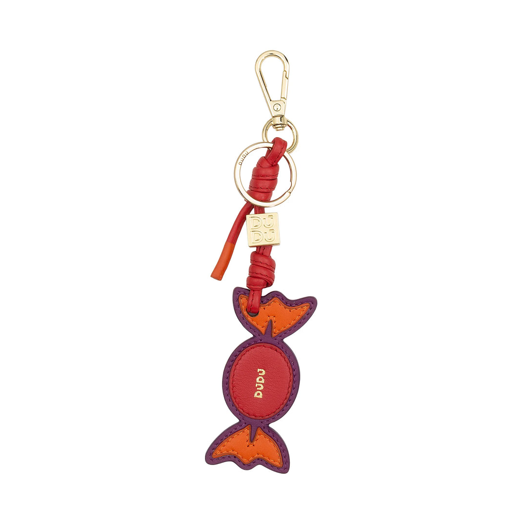 Breloc din piele DUDU Candy cu carabinier - Breloc din piele pentru chei, geanta sau rucsac, accesoriu original si colorat