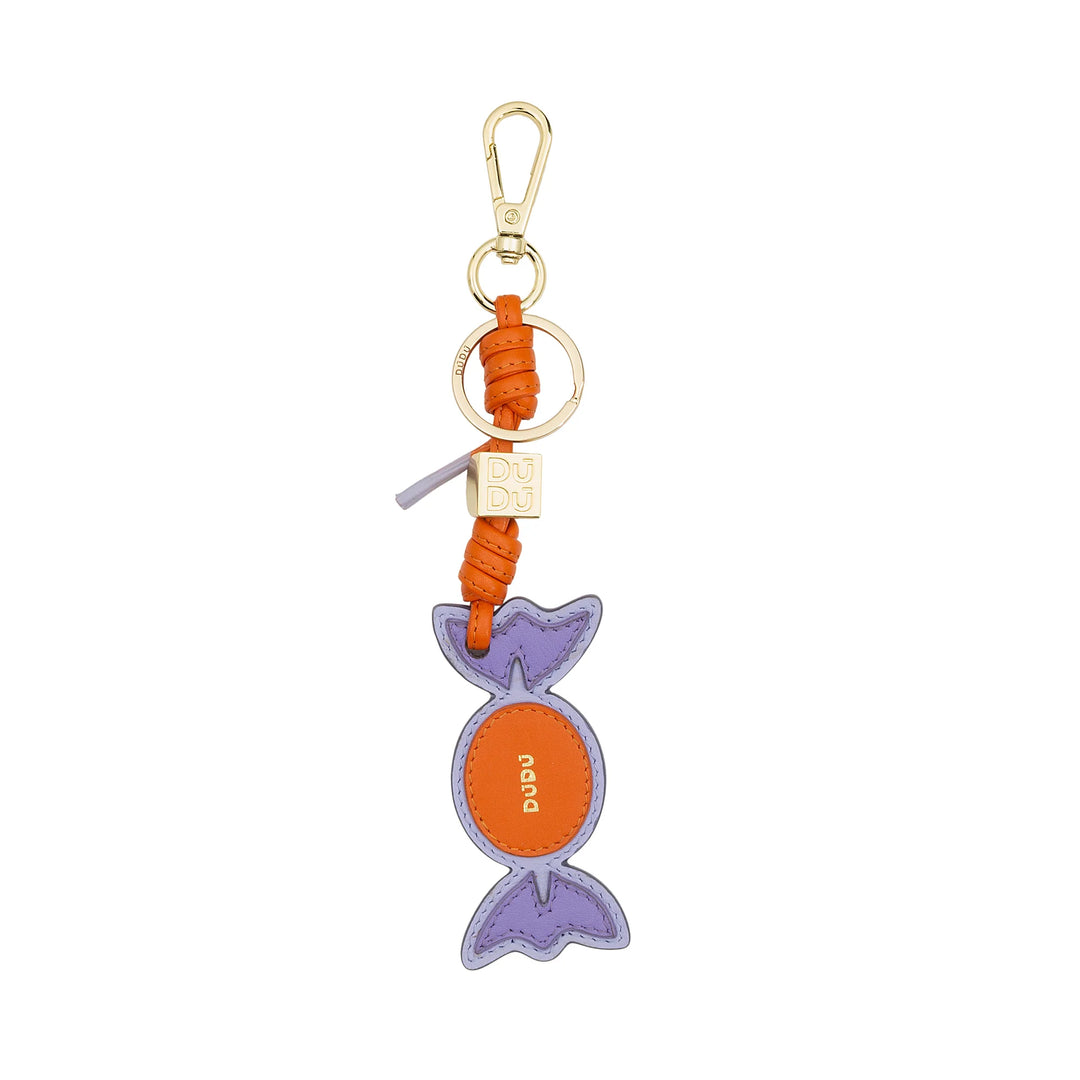 DUDU Candy Leather Nyckelring med Karbinhake - Läder Nyckelring Charm för nycklar, väska eller ryggsäck, original och färgglada tillbehör