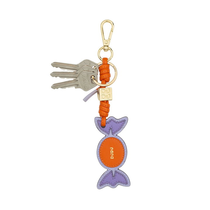 DUDU Candy Leather Nyckelring med Karbinhake - Läder Nyckelring Charm för nycklar, väska eller ryggsäck, original och färgglada tillbehör