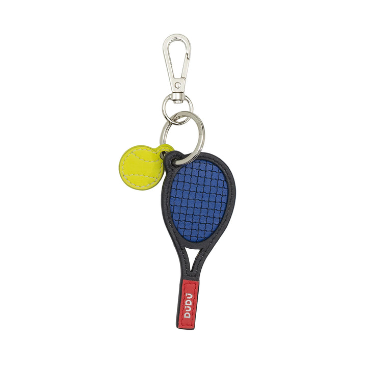 Breloc pentru rachete de tenis din piele DUDU cu carabinier - Breloc pentru chei, geanta sau rucsac