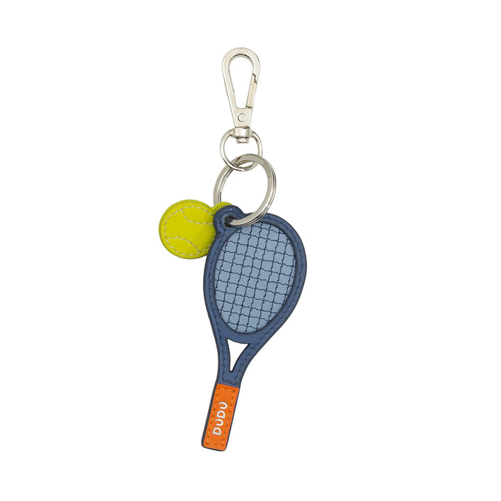 DUDU läder tennisracket nyckelring med karbinhake - Tennis Sports nyckelring Berlock för nycklar, väska eller ryggsäck