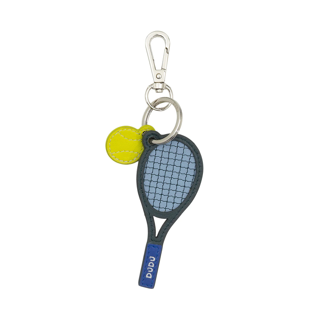 DUDU Chaveiro Raquete de Tênis em Couro com Mosquetão – Charm Chaveiro Esportivo de Tênis para Chaves, Bolsa ou Mochila