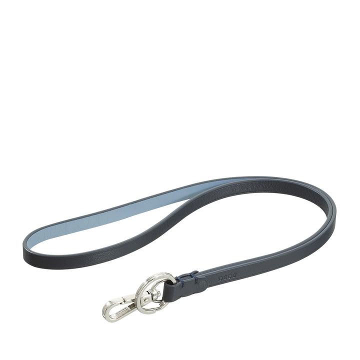 DUDU halsband med ring och metallkarbin i äkta läder, nyckelband för nycklar, märkeshållare, bil, nyckelring