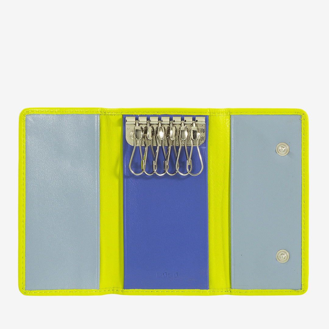 DUDU 男士和女士经典真皮钥匙圈 多彩 6 个挂钩