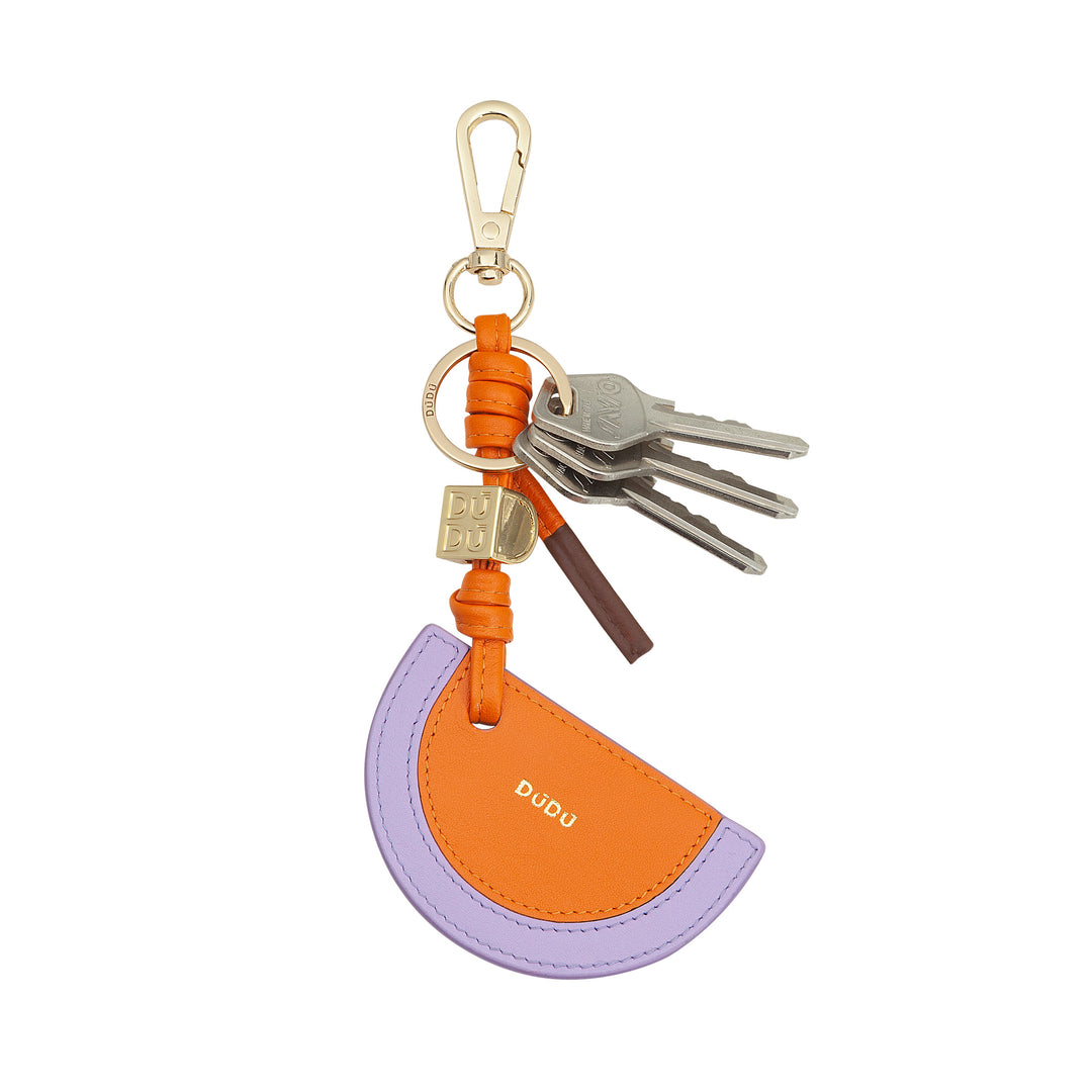 DUDU skinnnøkkelring med vannmelon, fin fargerik nøkkelring, med ring og karabinkrok, designernøkkelring