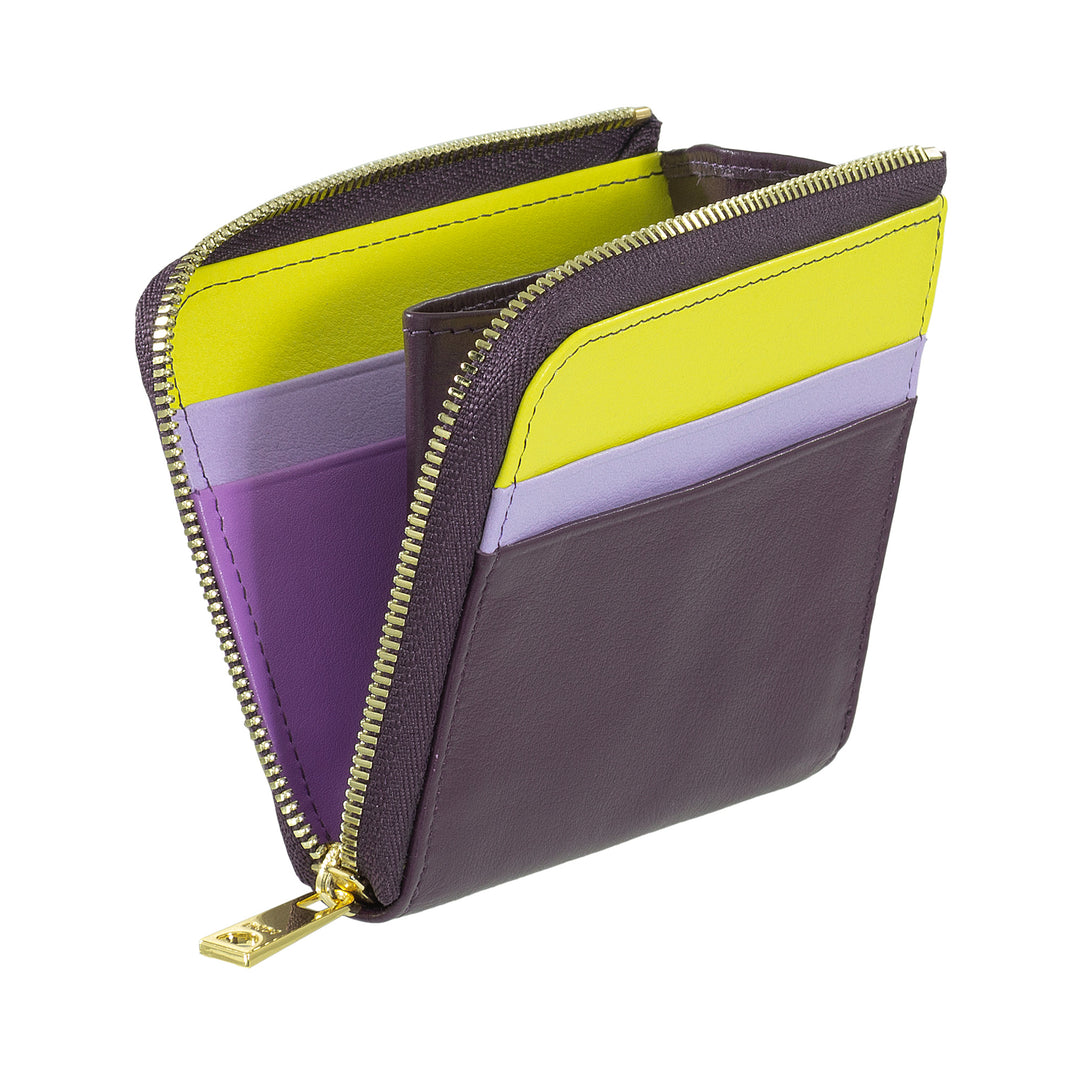 Portefeuille en cuir pour hommes avec fermeture à glissière, Portefeuilles pour femmes Petit Compact, Zip Outdoor, Porte-monnaie et Cartes à Cadeau