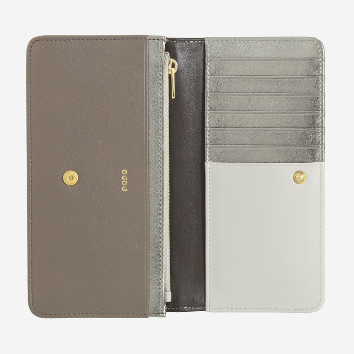 DUDU Große Damenbrieftasche aus mehrfarbigem, weichem Leder mit RFID-Beutel