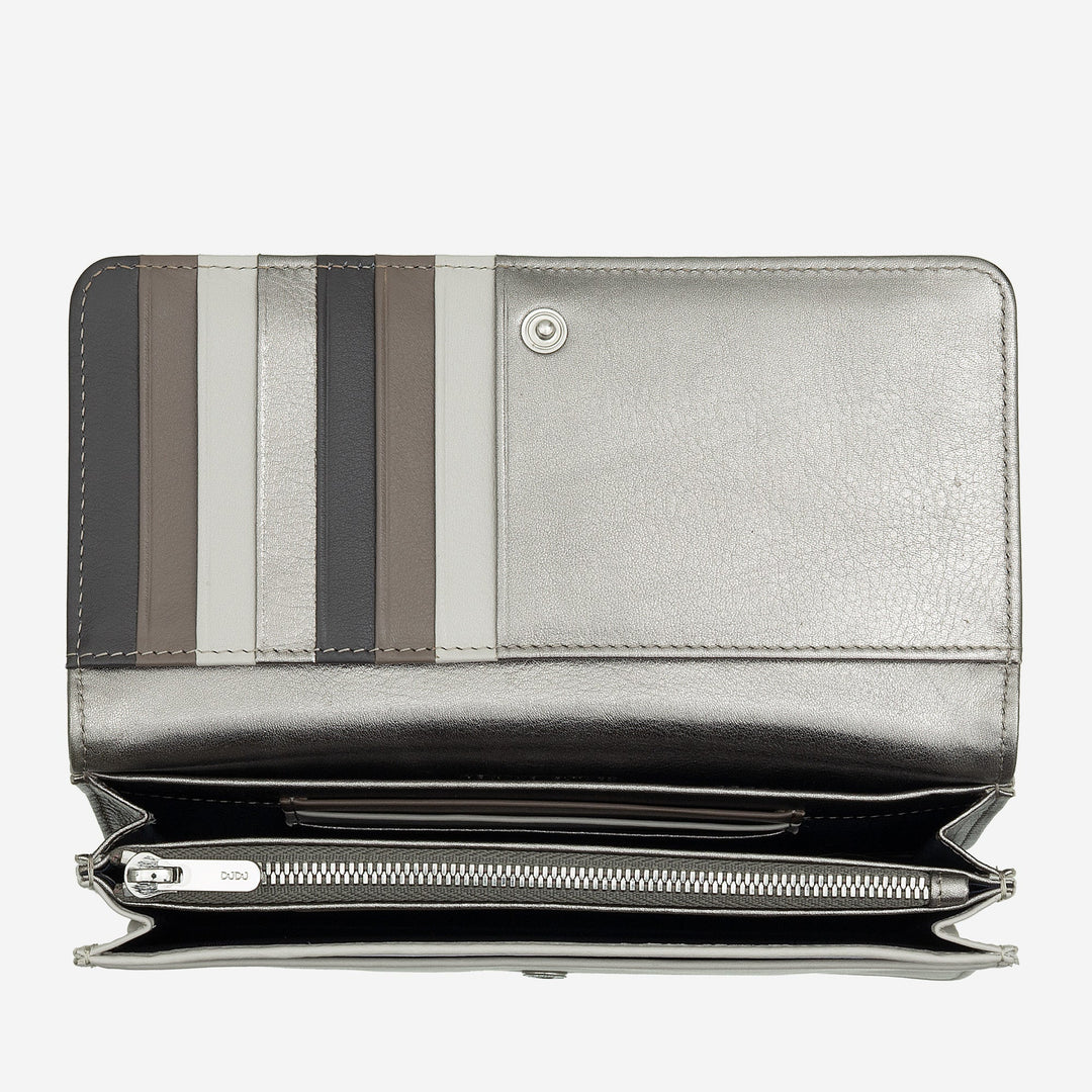 DUDU Große Damenbrieftasche aus mehrfarbigem, weichem Leder mit RFID-Beutel