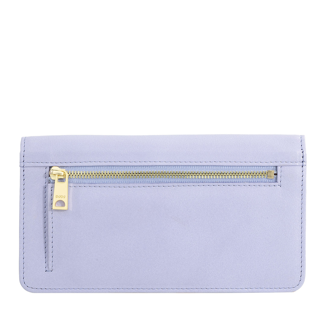 Carteira feminina grande DUDU em sachê RFID de couro macio multicolorido