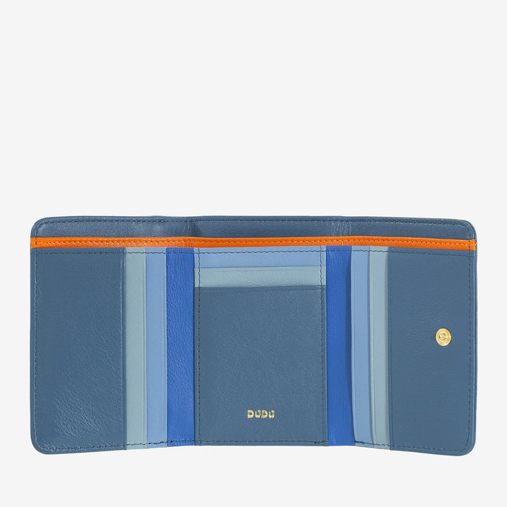 DUDU Portofel de dama mic RFID din piele multicolora colorata