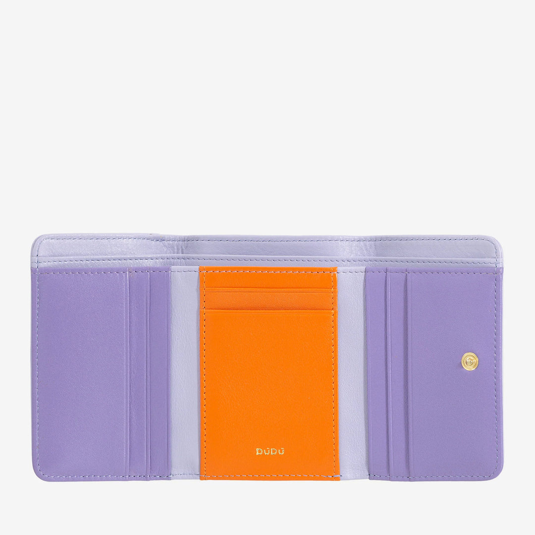DUDU Színes tarka bőr kis RFID női pénztárca
