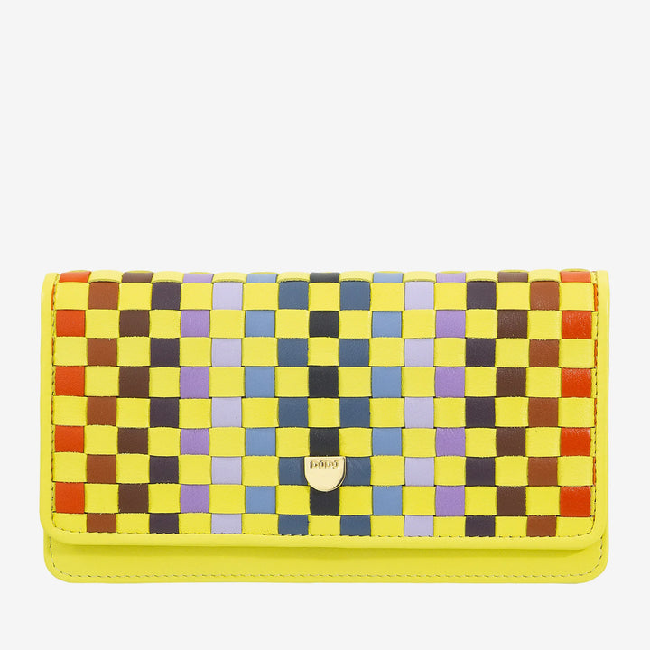 Carteira feminina trançada DUDU em couro genuíno – porta-moedas com zíper, porta-cartões e compartimentos, design elegante feito à mão