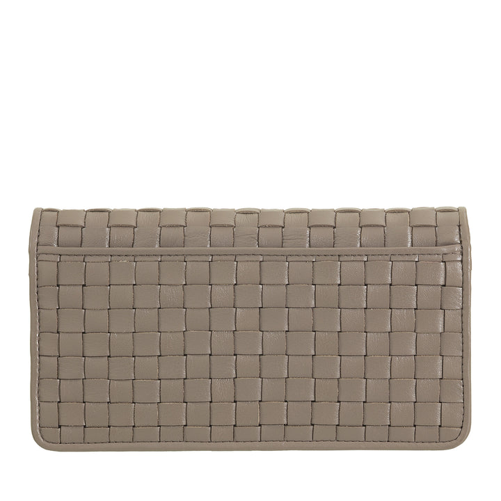 DUDU Portafoglio Donna Intrecciato in Vera Pelle – Portamonete con Zip, Porta Carte Banconote e Scomparti, Elegante Design Artigianale