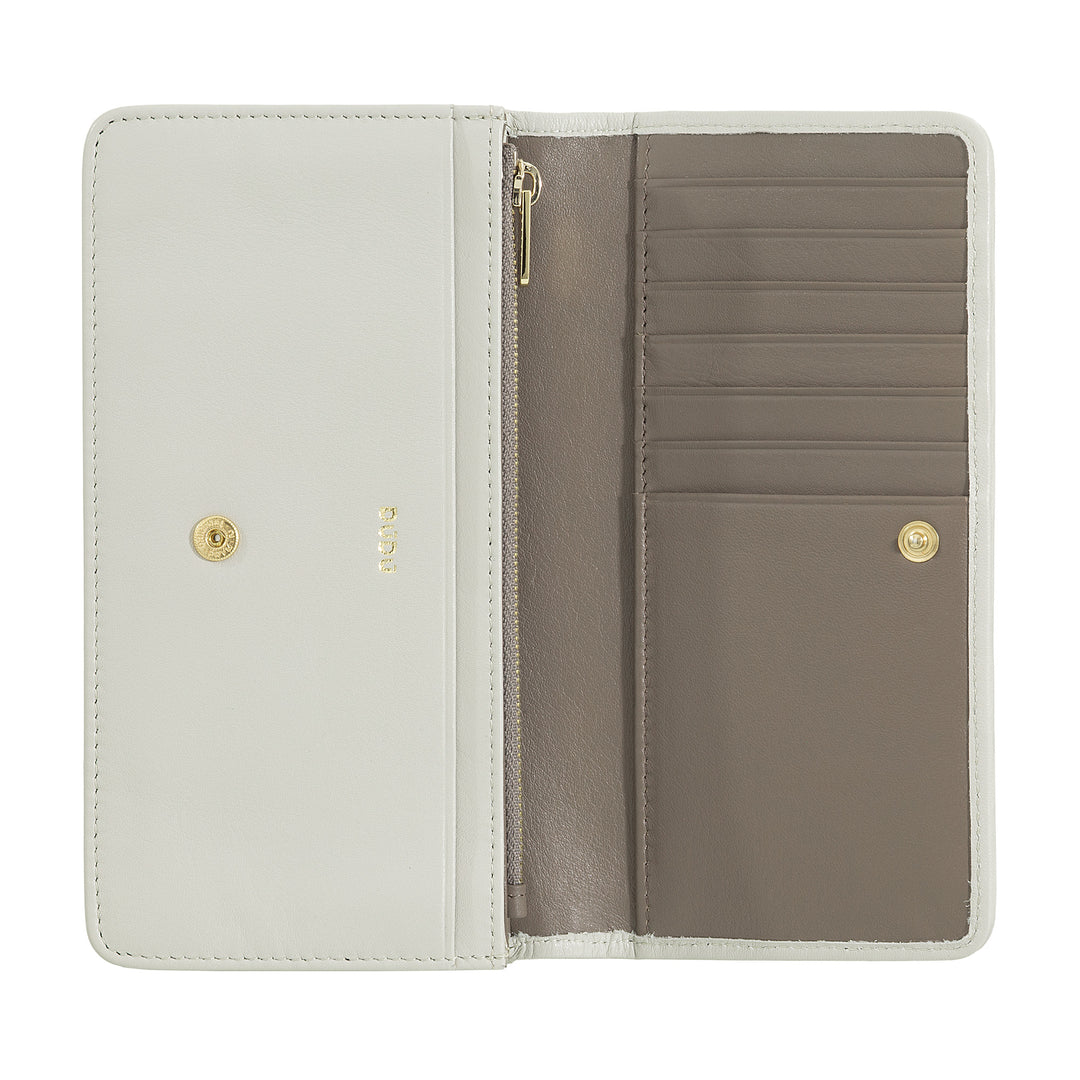 DUDU Portafoglio Donna Intrecciato in Vera Pelle – Portamonete con Zip, Porta Carte Banconote e Scomparti, Elegante Design Artigianale