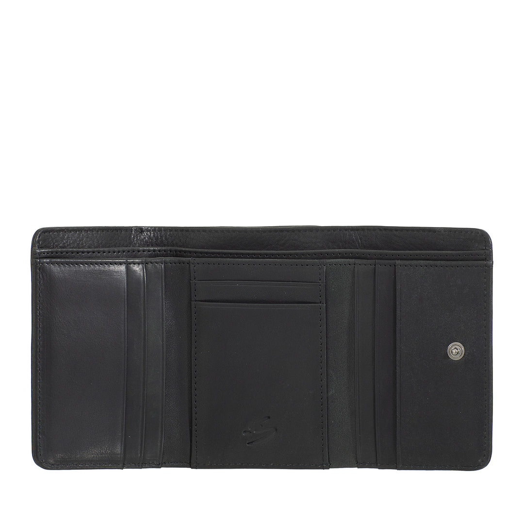 Nuvola leather wallet woman leather with zipper door - elegant zip wallet, cards and banknotes, compact and functional design