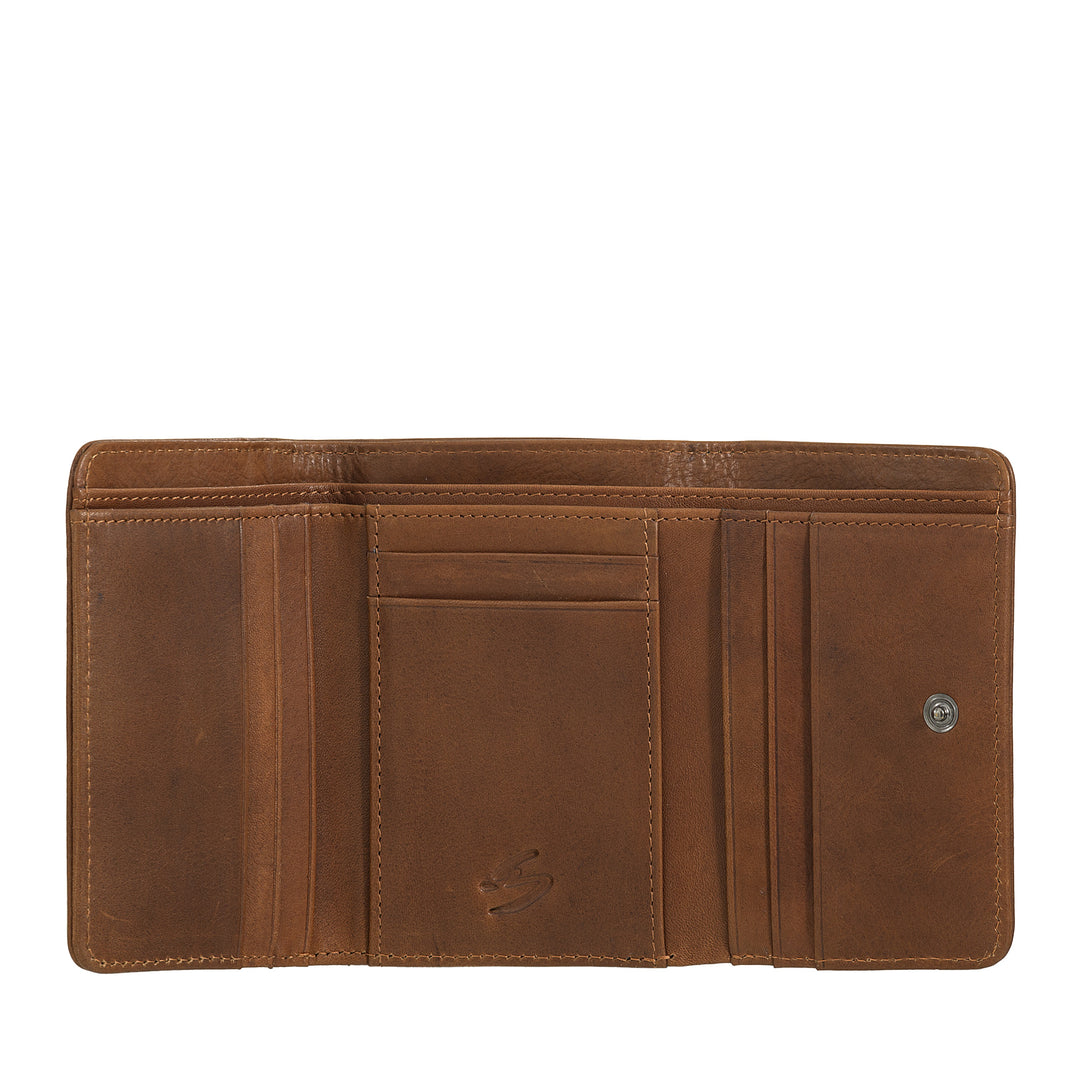 Nuvola leather wallet woman leather with zipper door - elegant zip wallet, cards and banknotes, compact and functional design