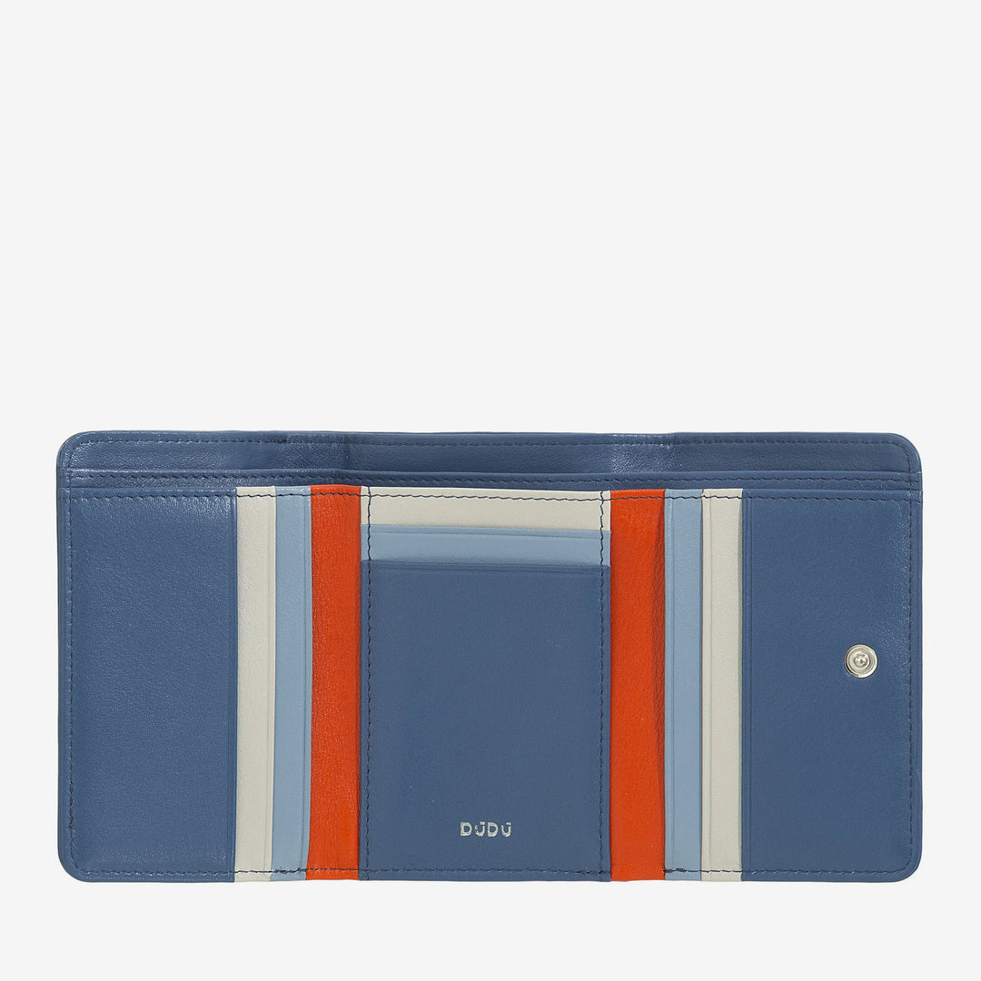 DUDU Cartera Pequeña de Mujer de Piel con Monedero con Cremallera - Diseño Compacto y Escritura Après Ski - Cartera para Tarjetas y Billetes, Moda de Moda