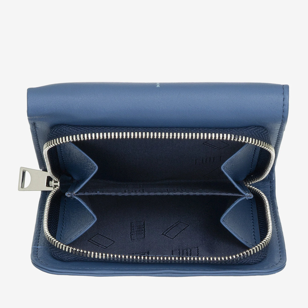 DUDU Cartera Pequeña de Mujer de Piel con Monedero con Cremallera - Diseño Compacto y Escritura Après Ski - Cartera para Tarjetas y Billetes, Moda de Moda