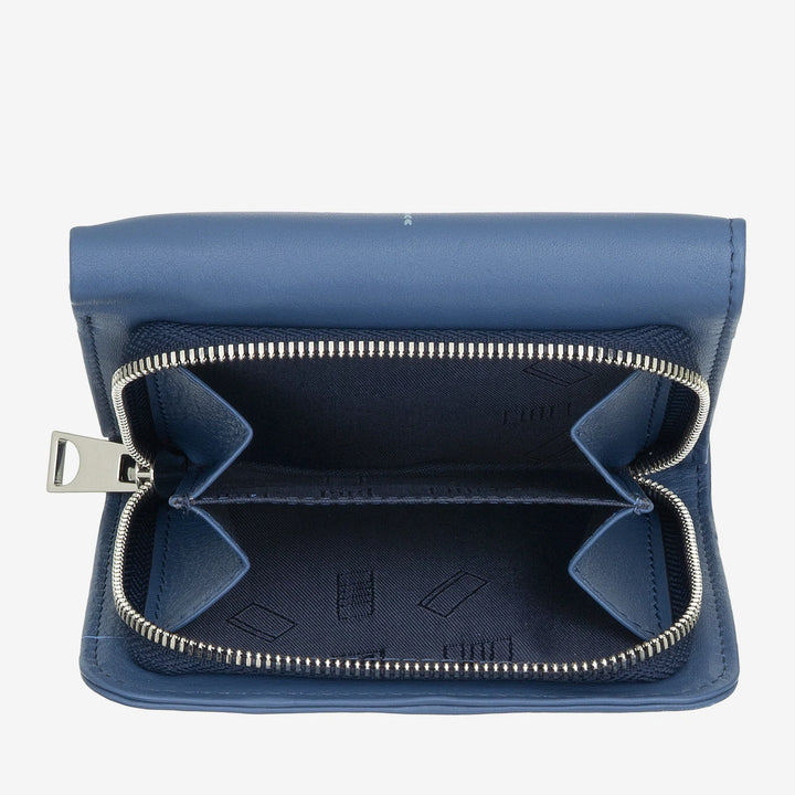 DUDU Cartera Pequeña de Mujer de Piel con Monedero con Cremallera - Diseño Compacto y Escritura Après Ski - Cartera para Tarjetas y Billetes, Moda de Moda