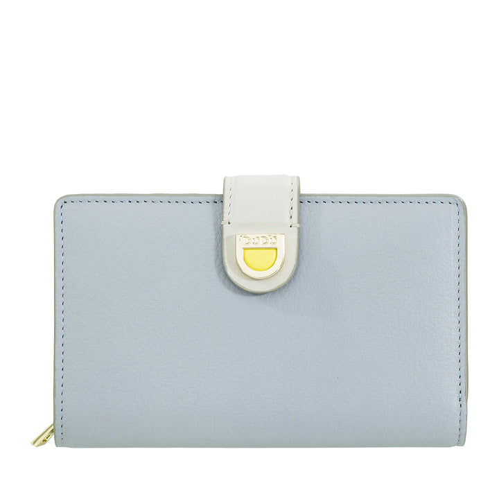 DUDU Cartera de Mujer de Piel con Monedero con Cremallera y Tarjetero - Carteras de Mujer Elegantes y Funcionales para Tarjetas, Billetes y Monedas