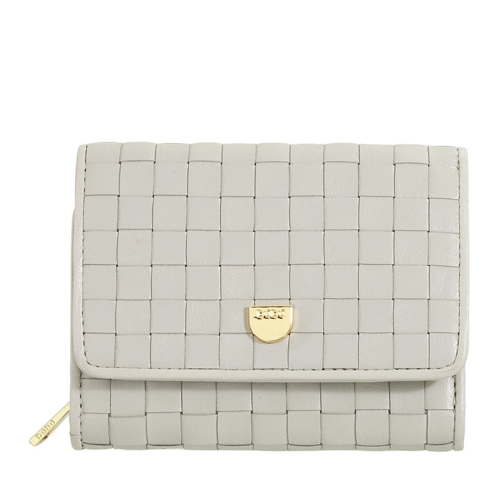 Portfel damski DUDU z tkanej skóry - Kompaktowy portfel z portmonówką zapinaną na zamek, eleganckim etui na banknoty, etui na karty