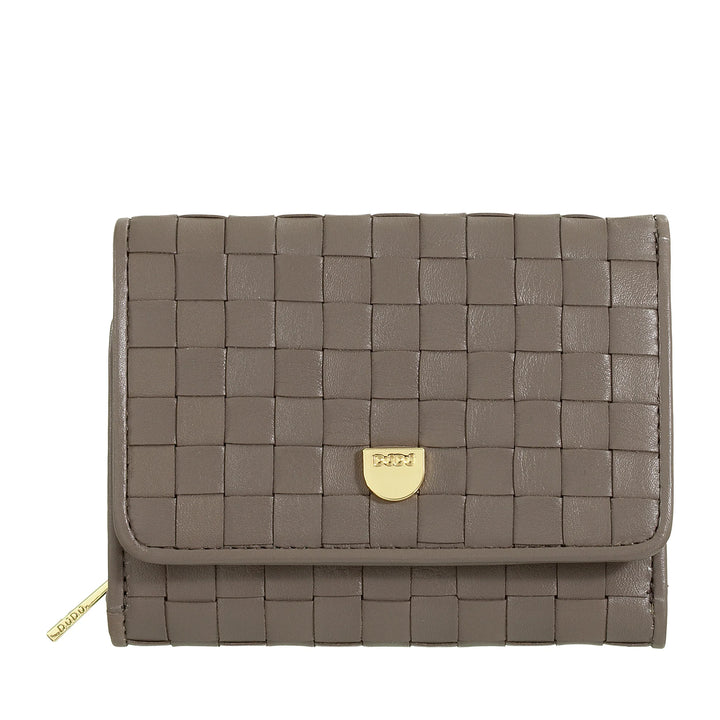 DUDU Cartera de Mujer en Piel Tejida - Cartera Compacta con Monedero con Cremallera, Elegante Porta Billetes, Tarjetero