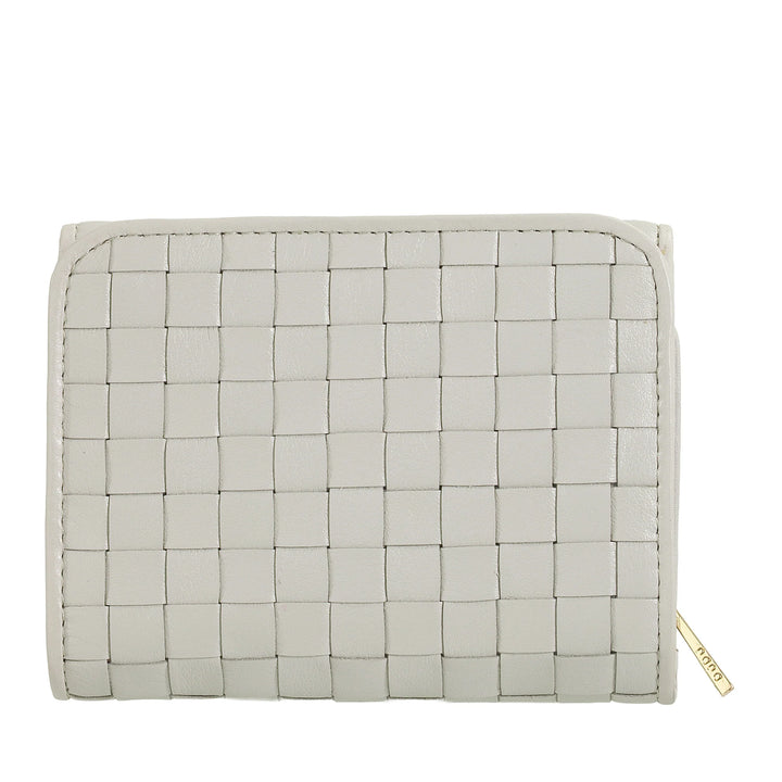 Portfel damski DUDU z tkanej skóry - Kompaktowy portfel z portmonówką zapinaną na zamek, eleganckim etui na banknoty, etui na karty