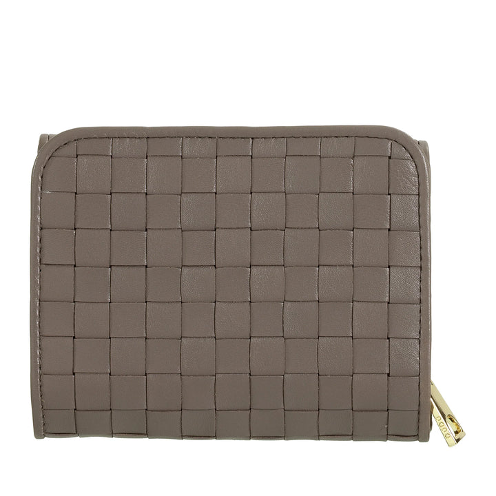DUDU Cartera de Mujer en Piel Tejida - Cartera Compacta con Monedero con Cremallera, Elegante Porta Billetes, Tarjetero